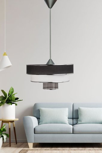 Abralight K31 Tekli Bej Modern Plastik Salon-Oturma Odası Avize