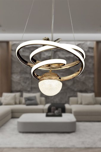Apliqa 8'li Beyaz Cam Modern Metal Salon-Oturma Odası Avize