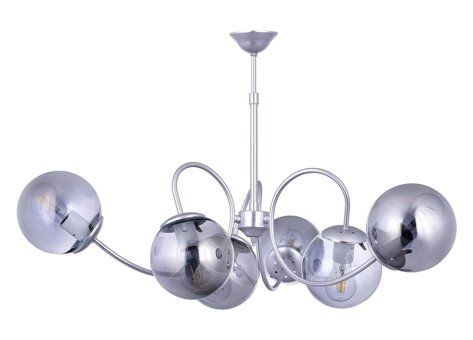 Varsthree 6'lı Gri Sarkıt Modern Çelik Mutfak Avize