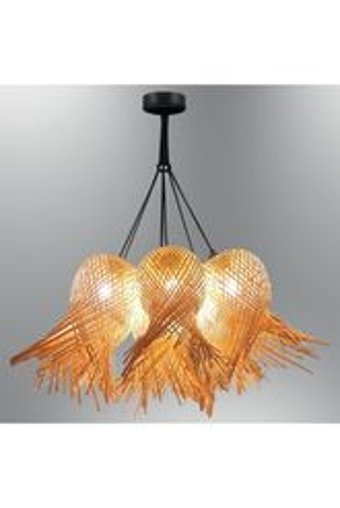 Lucea Tekli Bej Modern Cam Salon Avize