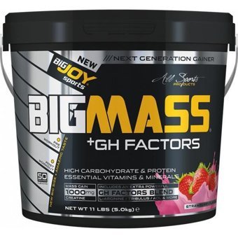 Bigjoy Sports +Gh Factors Çilek Aromalı 50 Servis Kas Yapıcı Karbonhidrat 5000 gr Toz