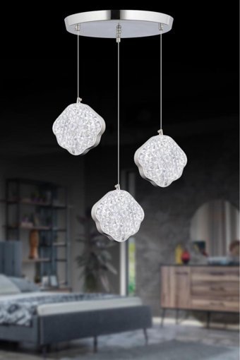 Homing Ayd-1025 Tekli Kırmızı Sarkıt Klasik Kumaş Salon-Oturma Odası Avize