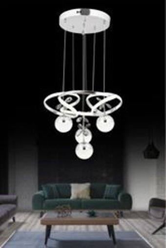Home Tekli Pembe Modern Bambu Salon Avize