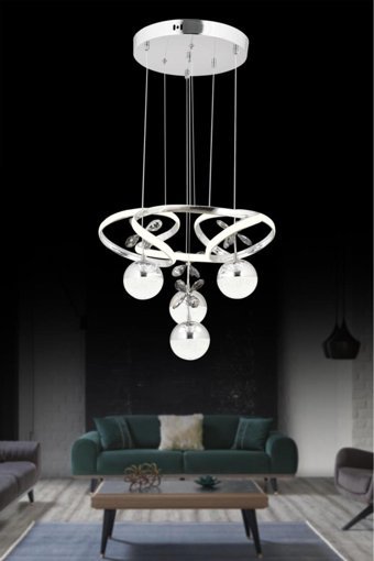 Home Tekli Pembe Modern Bambu Salon Avize