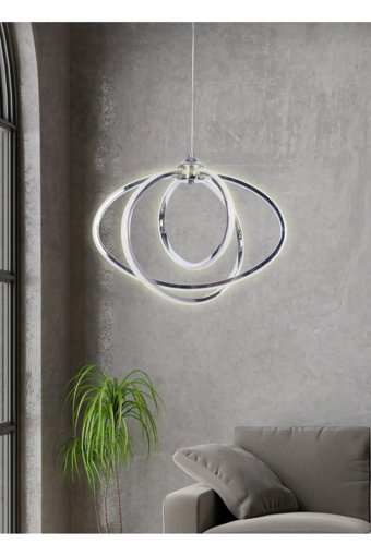 Almira Mihran 8'li Altın Kristal Taşlı Modern Çelik Salon-Oturma Odası Avize
