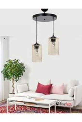Eslight Lotus E781 Tekli Siyah Sarkıt Modern Plastik Salon-Oturma Odası Avize