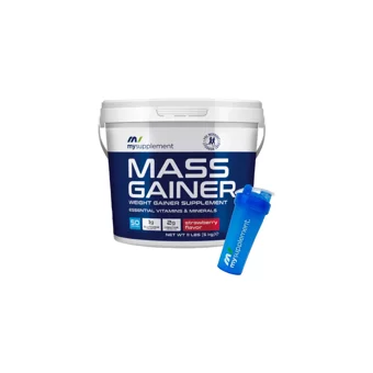 Mysupplement Çilek Aromalı 50 Servis Kilo Aldırıcı Gainer 5000 gr Toz + Shaker