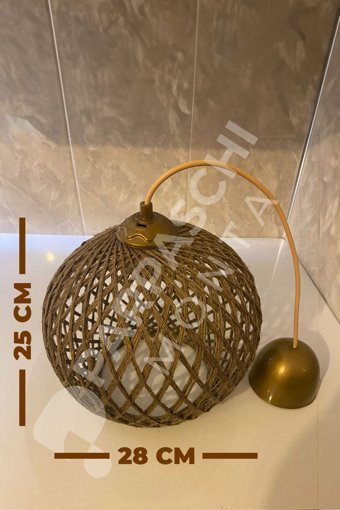 Özcan Aydınlatma 2831-B-12 Tekli Bej Küre Modern Metal Salon-Oturma Odası Avize