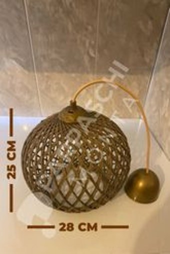 Özcan Aydınlatma 2831-B-12 Tekli Bej Küre Modern Metal Salon-Oturma Odası Avize