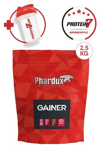 Phardux Nutrition Çikolata Aromalı 10 Servis Kilo Aldırıcı Gainer 2500 gr Toz + Shaker