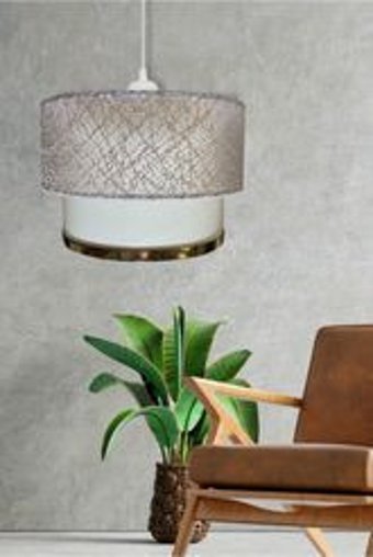 Esslight 5'li Bej Sarkıt Modern Metal Salon-Oturma Odası Avize