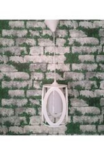 Woodhub Tekli Bej Rattan Rustik Çelik Antre-Hol Avize