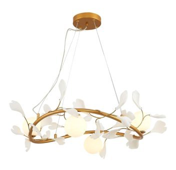 Nzl Lighting 5'li Altın Metal Modern Alüminyum Salon-Oturma Odası Avize