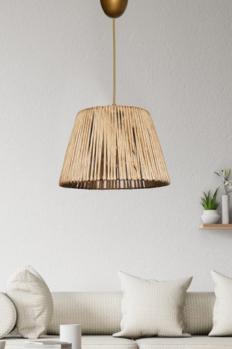 Gökyüzü Panel Tekli Beyaz Plastik Modern Metal Salon-Oturma Odası Avize