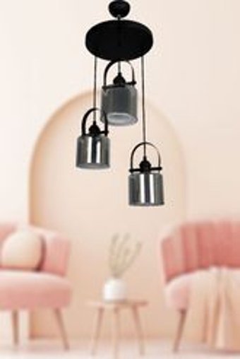 Uçar 5'li Kahverengi Ahşap Modern Ahşap Salon-Oturma Odası Avize