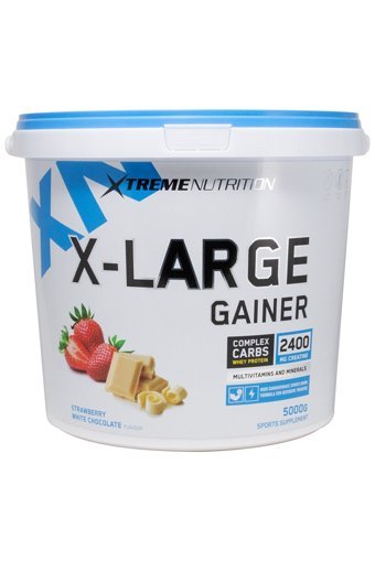 Xtreme Nutrition Çilek - Beyaz Çikolata Aromalı 50 Servis Kilo Aldırıcı Gainer 5000 gr Toz + Shaker + Multi C 6 Adet