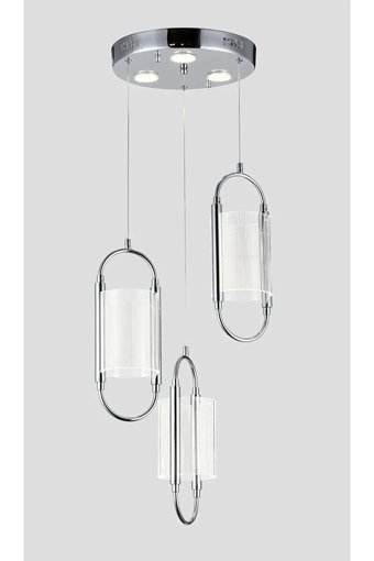 Vk Home Aydınlatma Ella 6'lı Gümüş Cam Modern Cam Salon-Oturma Odası Avize