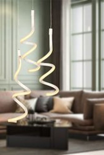 Begüsa Alena 3'lü Siyah Sensörlü Sarkıt Modern Alüminyum Salon-Oturma Odası Avize