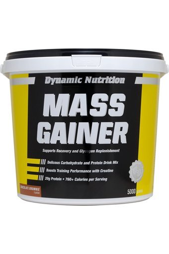 Dynamic Nutrition Çikolata - Brownie Aromalı 42 Servis Kas Yapıcı Gainer 5000 gr Toz + Shaker + Multi C 6 Adet