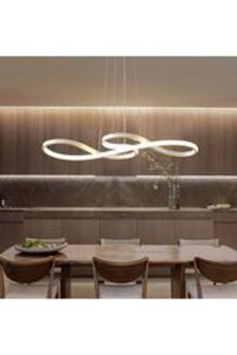 Eys Aydınlatma 2'li Siyah Modern Metal Salon-Oturma Odası Avize