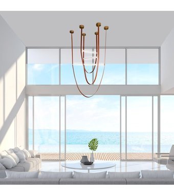 Tavcam Leydi 3'lü Beyaz Sarkıt Modern Cam Salon-Oturma Odası Avize