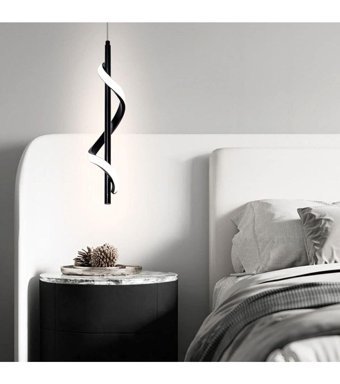 Abajur Evim Helheim Tekli Siyah Metal Modern Alüminyum Salon-Oturma Odası Avize