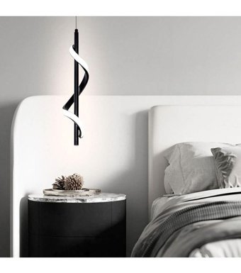Abajur Evim Helheim Tekli Siyah Metal Modern Alüminyum Salon-Oturma Odası Avize