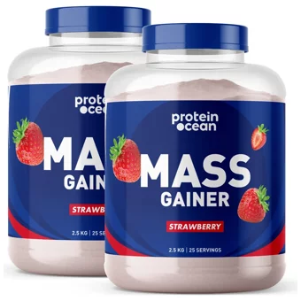 Proteinocean Çilek Aromalı 50 Servis Kas Yapıcı Gainer 2x2500 gr Toz