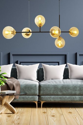 Simaavize Phival Simple 4'lü Çok Renkli Modern Metal Salon Avize