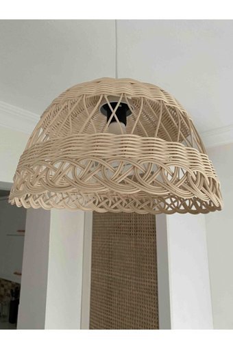 Lumexx Bergama Tekli Kahverengi Kristal Taşlı Modern Ahşap Salon-Oturma Odası Avize