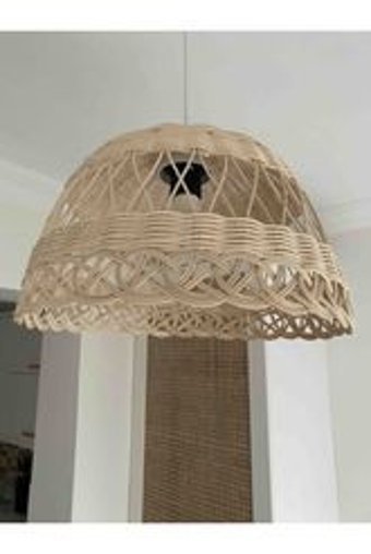 Lumexx Bergama Tekli Kahverengi Kristal Taşlı Modern Ahşap Salon-Oturma Odası Avize