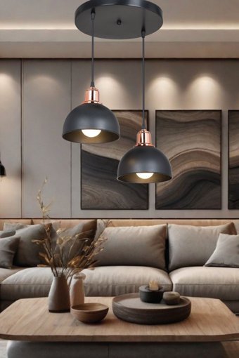 Luna Lighting 2807-1A-01 Tekli Beyaz Küre Modern Metal Salon-Oturma Odası Avize