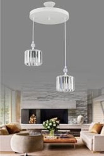 Homing Ayd-1021 Tekli Ekru Sarkıt Klasik Kumaş Salon-Oturma Odası Avize