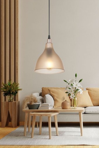 Eray Aydınlatma 8010-60 Tekli Gümüş Kristal Taşlı Modern Cam Salon-Oturma Odası Avize