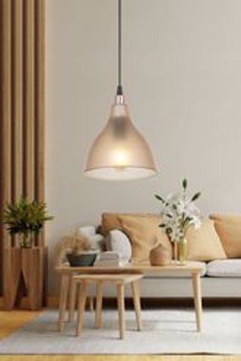 Eray Aydınlatma 8010-60 Tekli Gümüş Kristal Taşlı Modern Cam Salon-Oturma Odası Avize