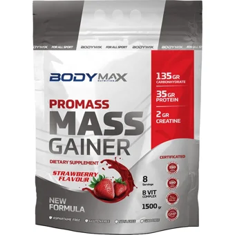 Body Maxx Çilek - Muz Aromalı 16 Servis Kilo Aldırıcı Gainer 2x1500 gr Toz