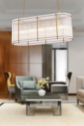 Apliqa Chromia 8'li Çok Renkli Sarkıt Eskitme Metal Salon-Oturma Odası Avize
