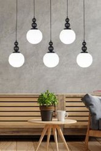 Simaavize Ceiling 10'lu Siyah Plafonyer Modern Metal Salon-Oturma Odası Avize