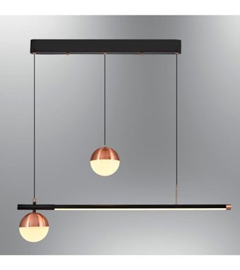 Lit Dizayn 3'lü Siyah-Mor Silindir Modern Kumaş Salon-Oturma Odası Avize