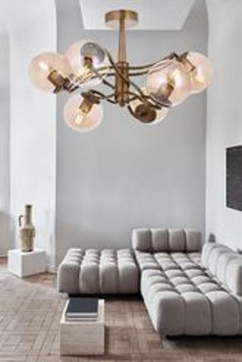 Ultra Home Luxury Tekli Altın Ledli Modern Metal Salon Avize