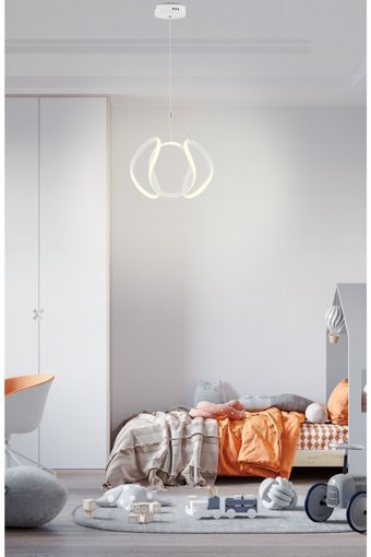 Kuğulu 6'lı Lacivert Sarkıt Modern Cam Salon-Oturma Odası Avize
