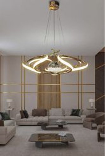 Ladco Aydınlatma A-4811-2 2'li Altın Boru Modern Alüminyum Salon-Oturma Odası Avize
