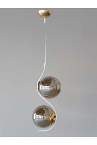 Luna Lighting 4738-1A-10 Supa Tekli Pembe Küre Modern Metal Salon-Oturma Odası Avize