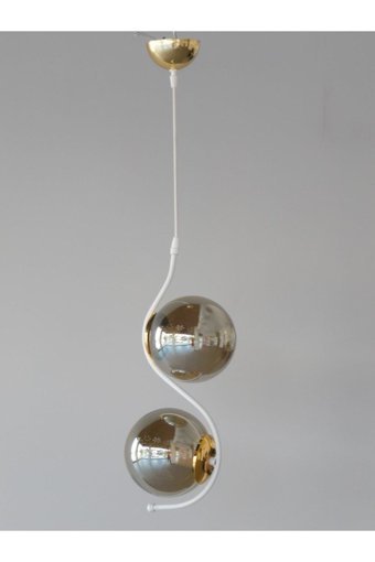 Luna Lighting 4738-1A-10 Supa Tekli Pembe Küre Modern Metal Salon-Oturma Odası Avize