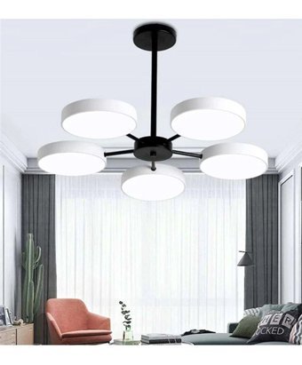 Rscollectıons Tekli Bej Kumandalı Metal Modern Alüminyum Salon-Oturma Odası Avize