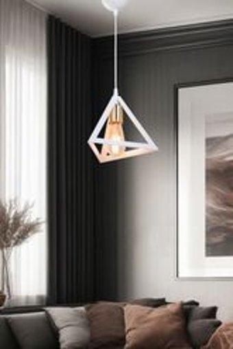 Modalight Tekli Siyah Sarkıt Modern Ahşap Salon-Oturma Odası Avize