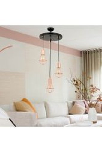 Apliqa Cemre 6'lı Gri Sarkıt Modern Metal Salon-Oturma Odası Avize
