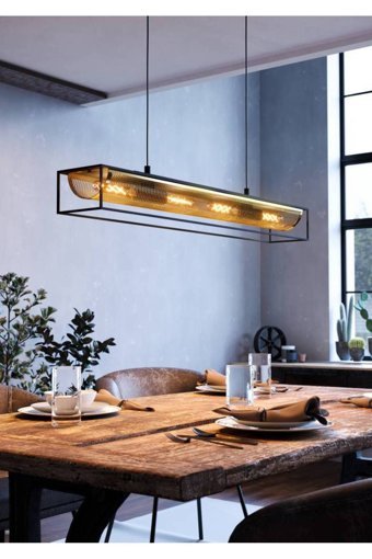 Eglo Andreas-Z Tekli Gri Ledli Modern Çelik Salon-Oturma Odası Avize