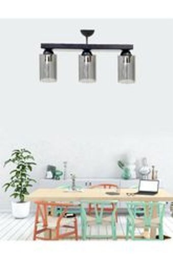 Kuğulu Tekli Lacivert Cam Modern Cam Salon-Oturma Odası Avize