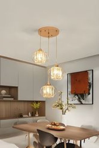 Lit Dizayn 3'lü Kırmızı-Beyaz Silindir Modern Kumaş Salon-Oturma Odası Avize